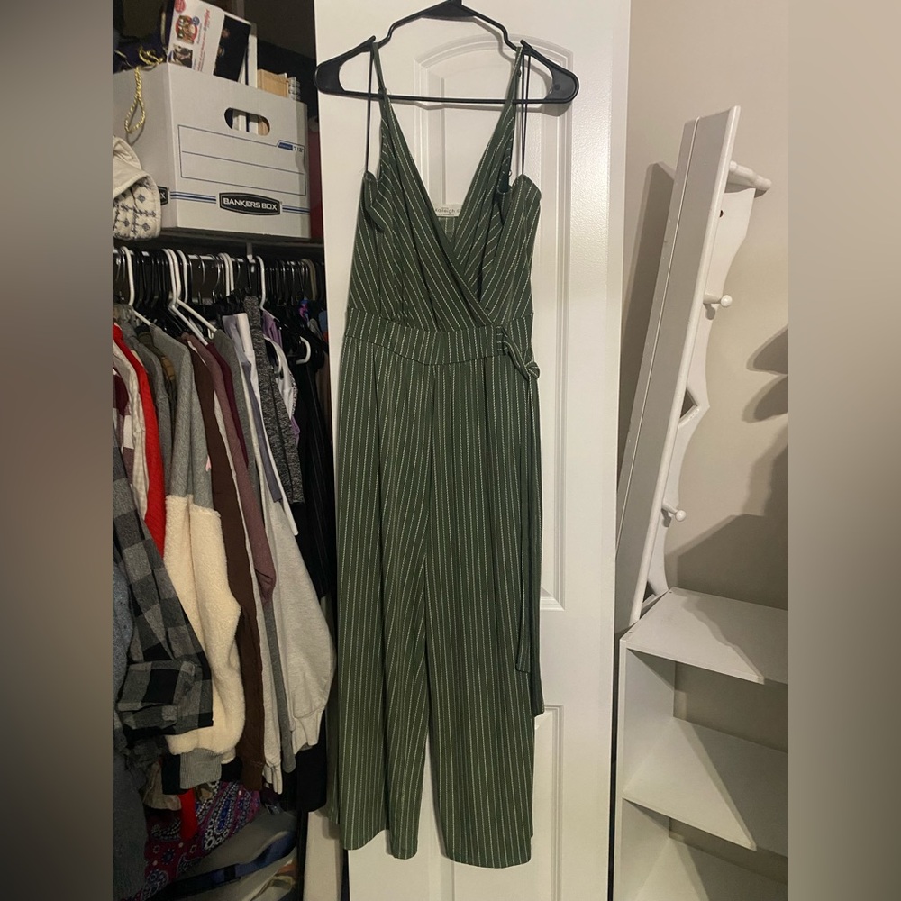 Kaileigh Olive Striped Jumpsuit